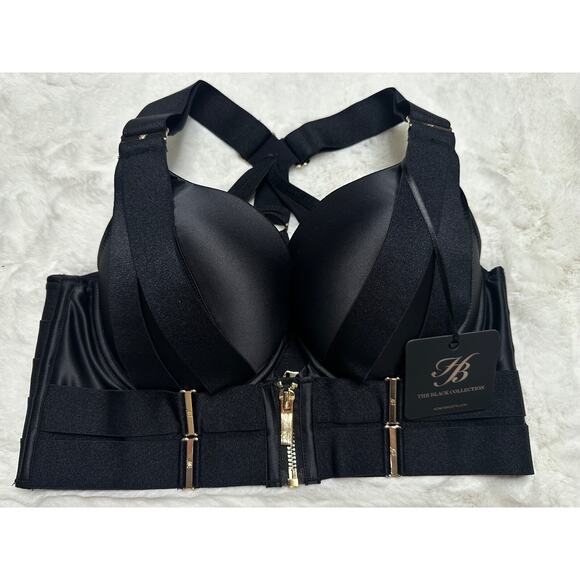 Honey Birdette BLAIR🖤 Black and Gold Bandage Bra 32DDD - Picture 2 of 3